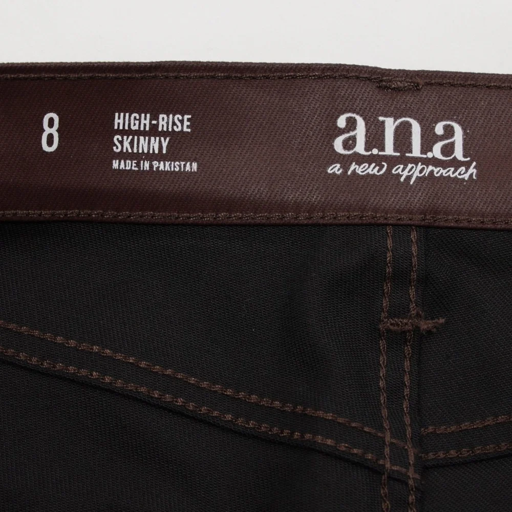 a.n.a Women's‎ Hight Rise Reflective Skinny Denim Jeans Brown Size 8